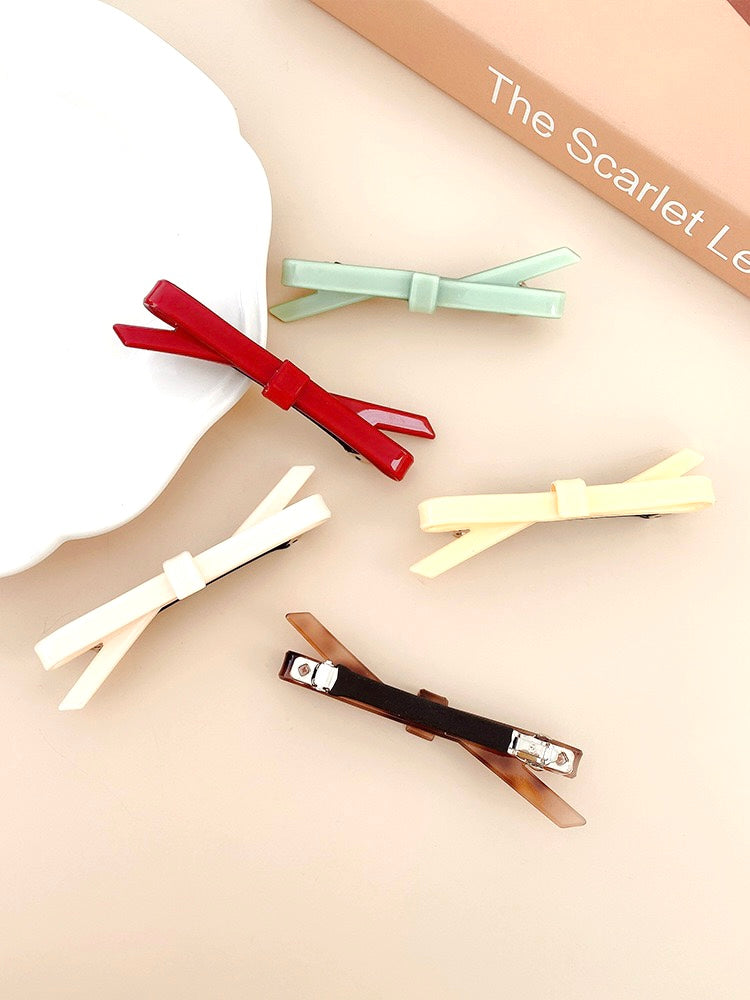 Butterfly Bow & Minimalist Hair Clips (5 Colors)