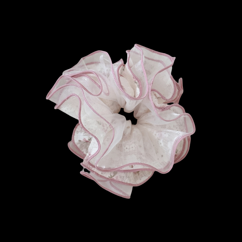 French Floral Scrunchie - Jacquard Luxe Hair Tie