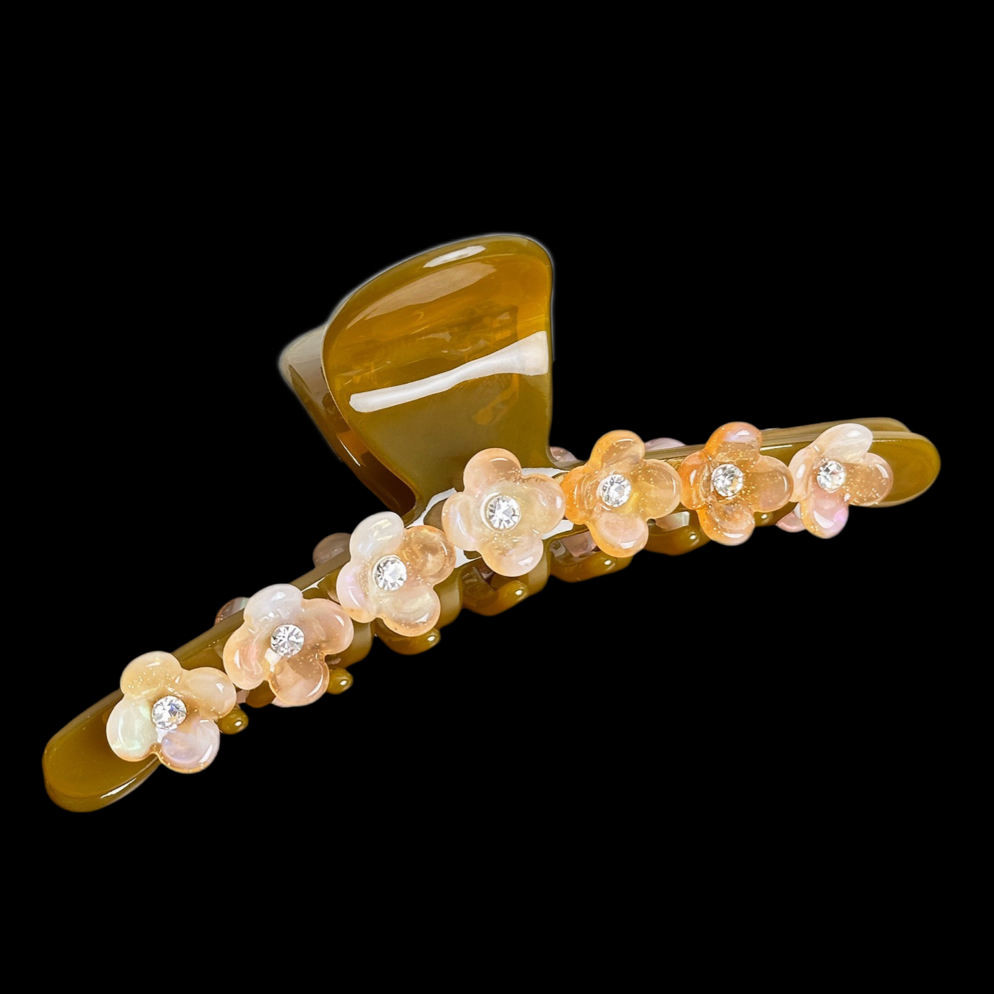 Floral Diamond Claw Hair Clip