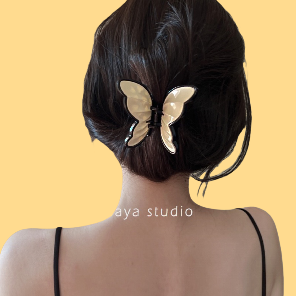 French Acrylic Butterfly Claw Clip - Vintage Hair Clasp