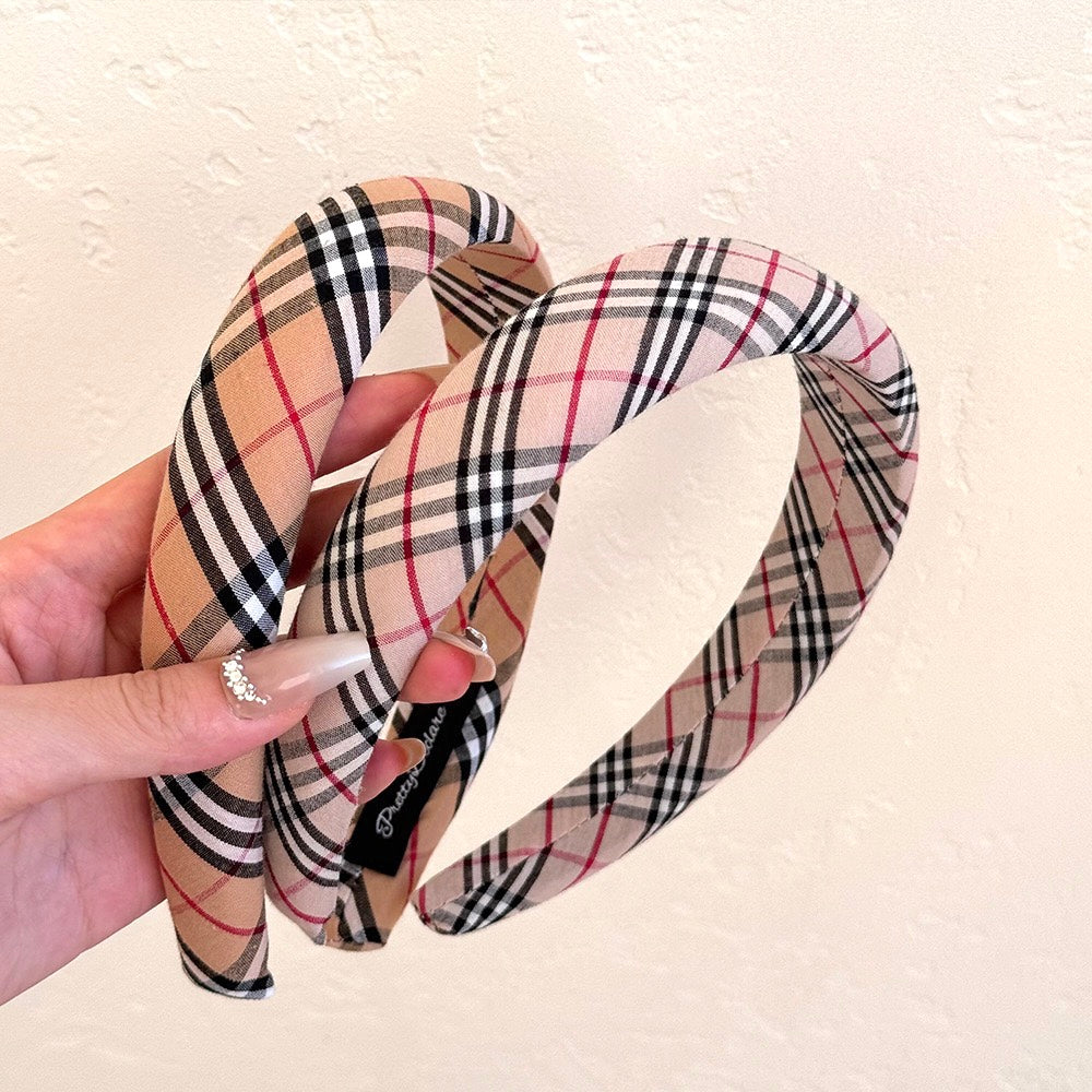 Vintage Plaid Headband - British Academia Style