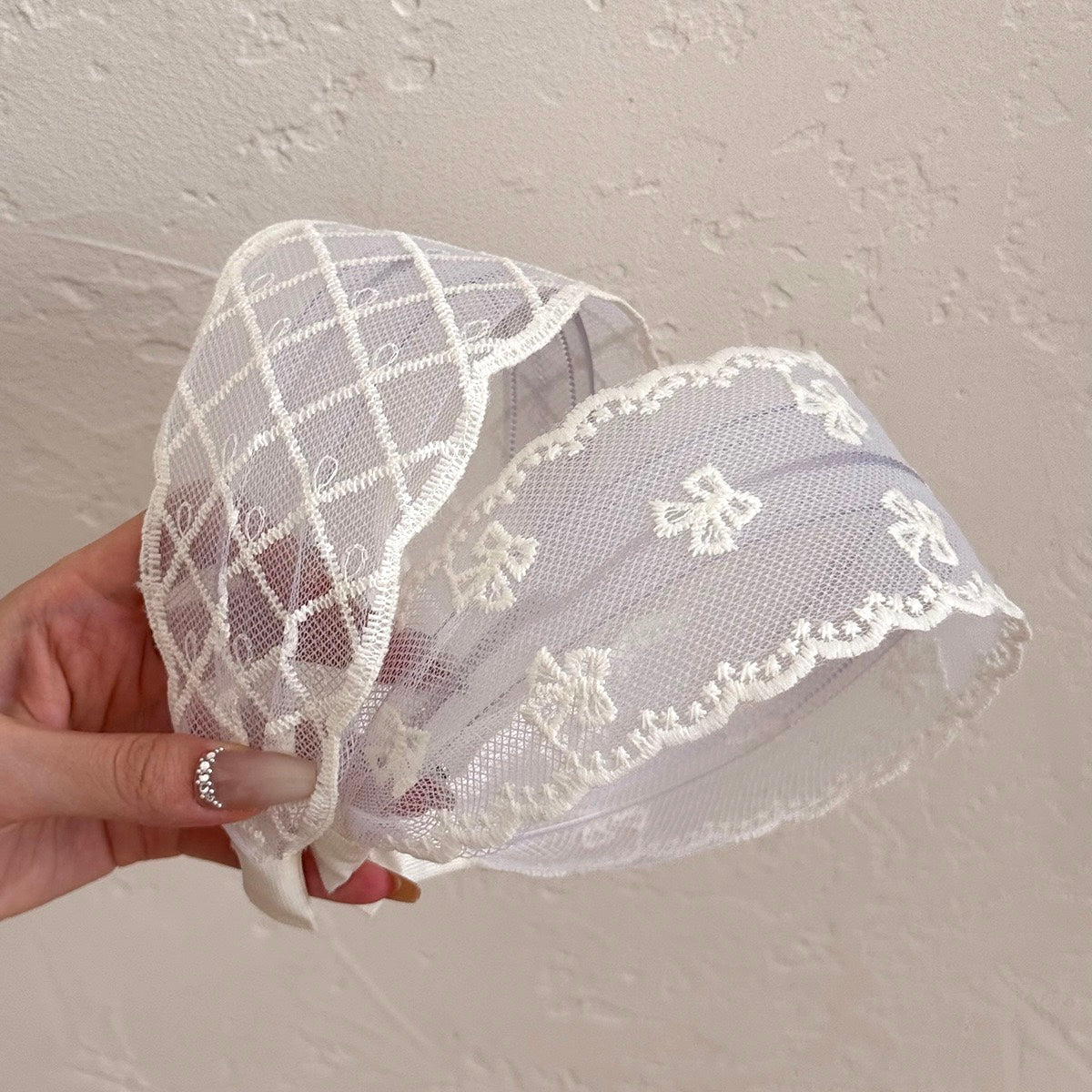 French Ballet Lace Headband - Elegant Wide-Tooth Design