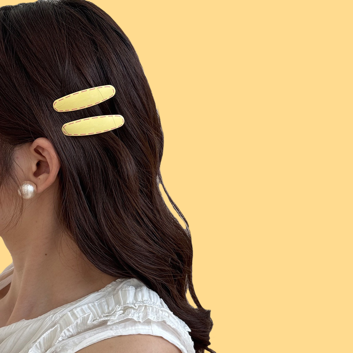 Minimalist Dotted Line Hair Clips - Korean Artist-Designed