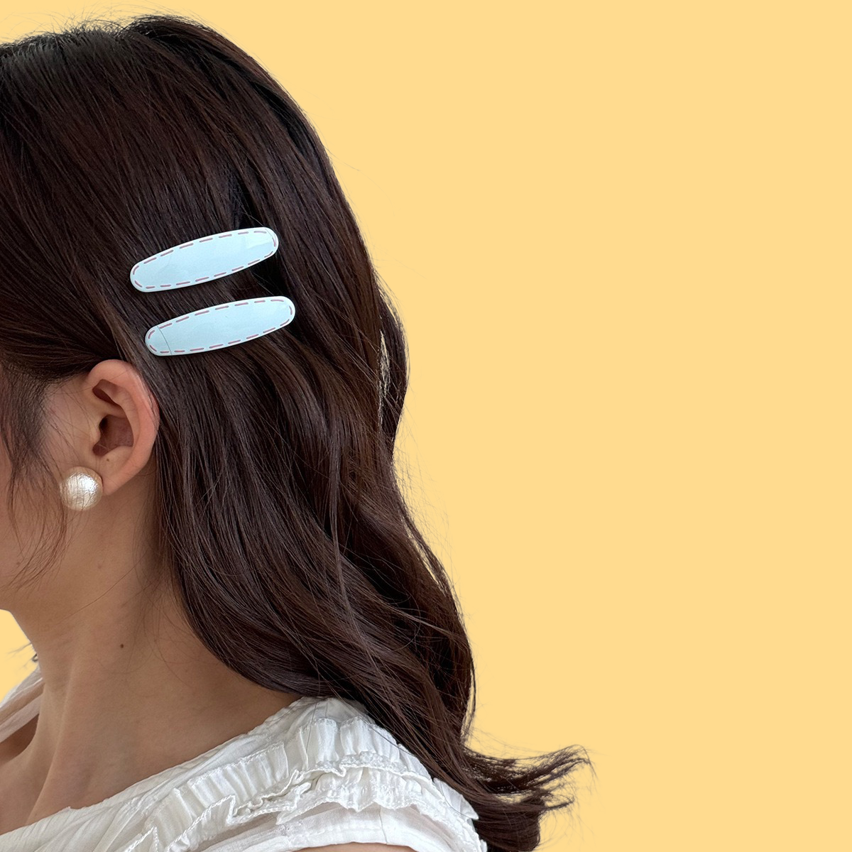 Minimalist Dotted Line Hair Clips - Korean Artist-Designed