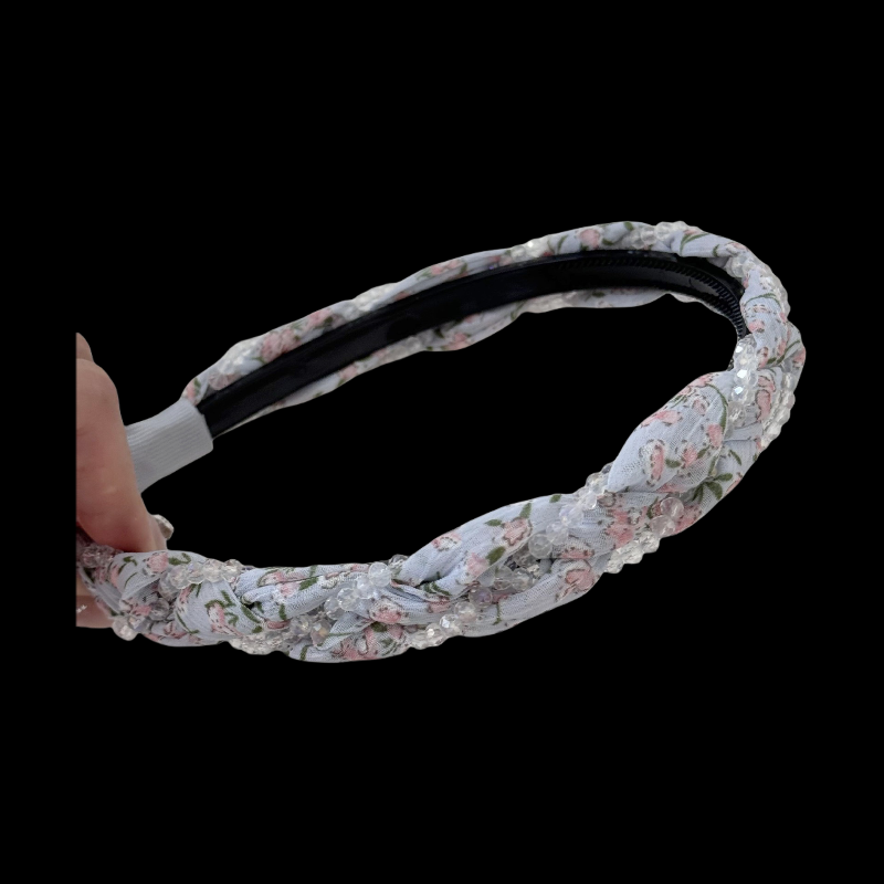 Floral Braided Headband - Ethereal Crystal Woodland Hair Jewelry