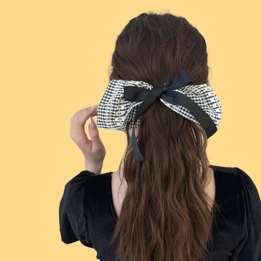 Ballet-Inspired Square Scrunchie - Plaid Hair Tie