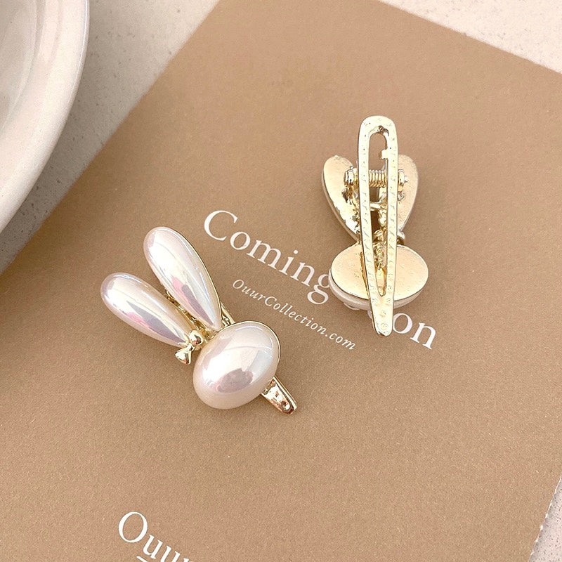Bunny Pearl Hair Clip