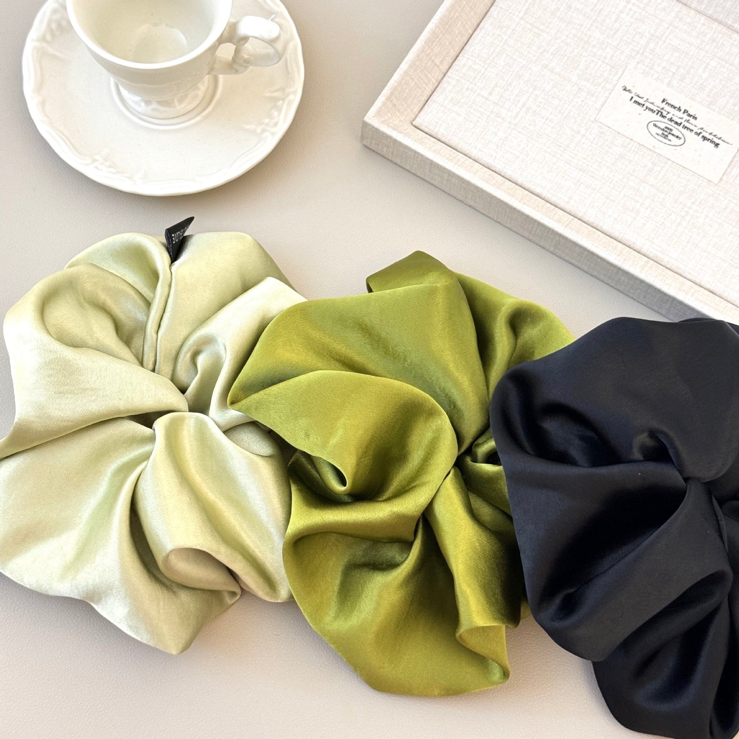 Vintage Green Scrunchie - Spring Hair