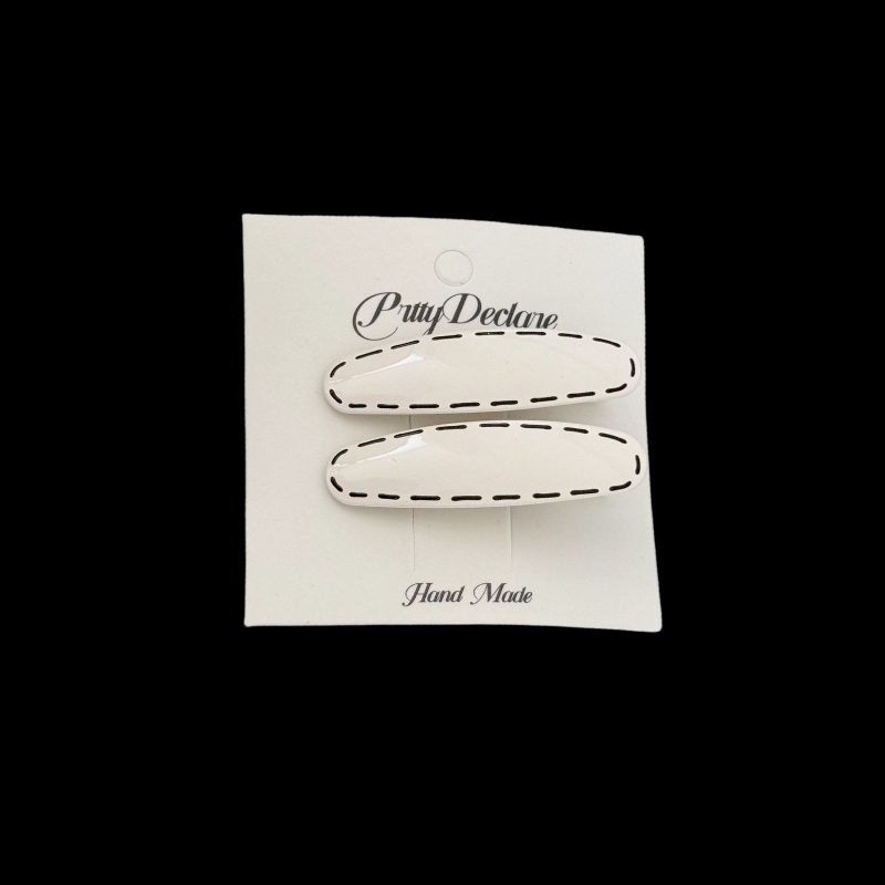 Minimalist Dotted Line Hair Clips - Korean Artist-Designed