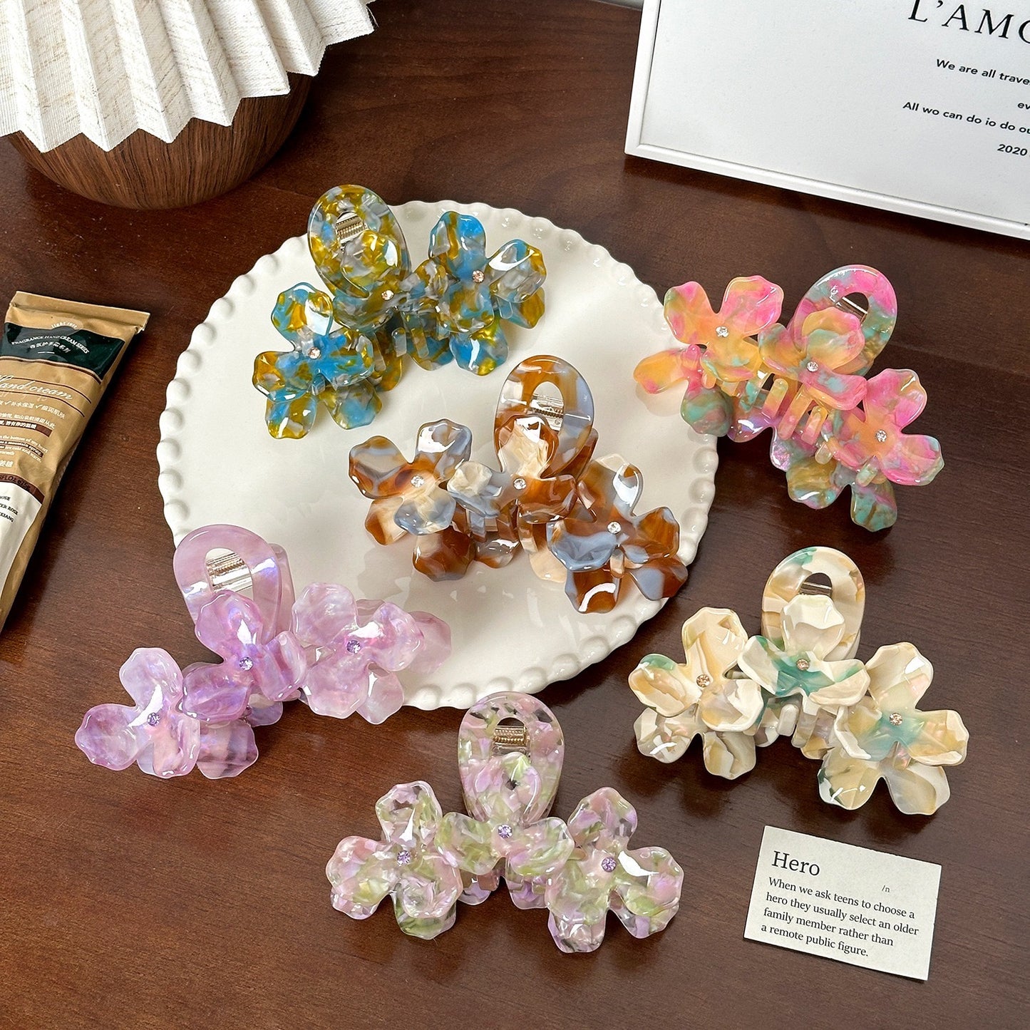 3D Flower Claw Hair Clip