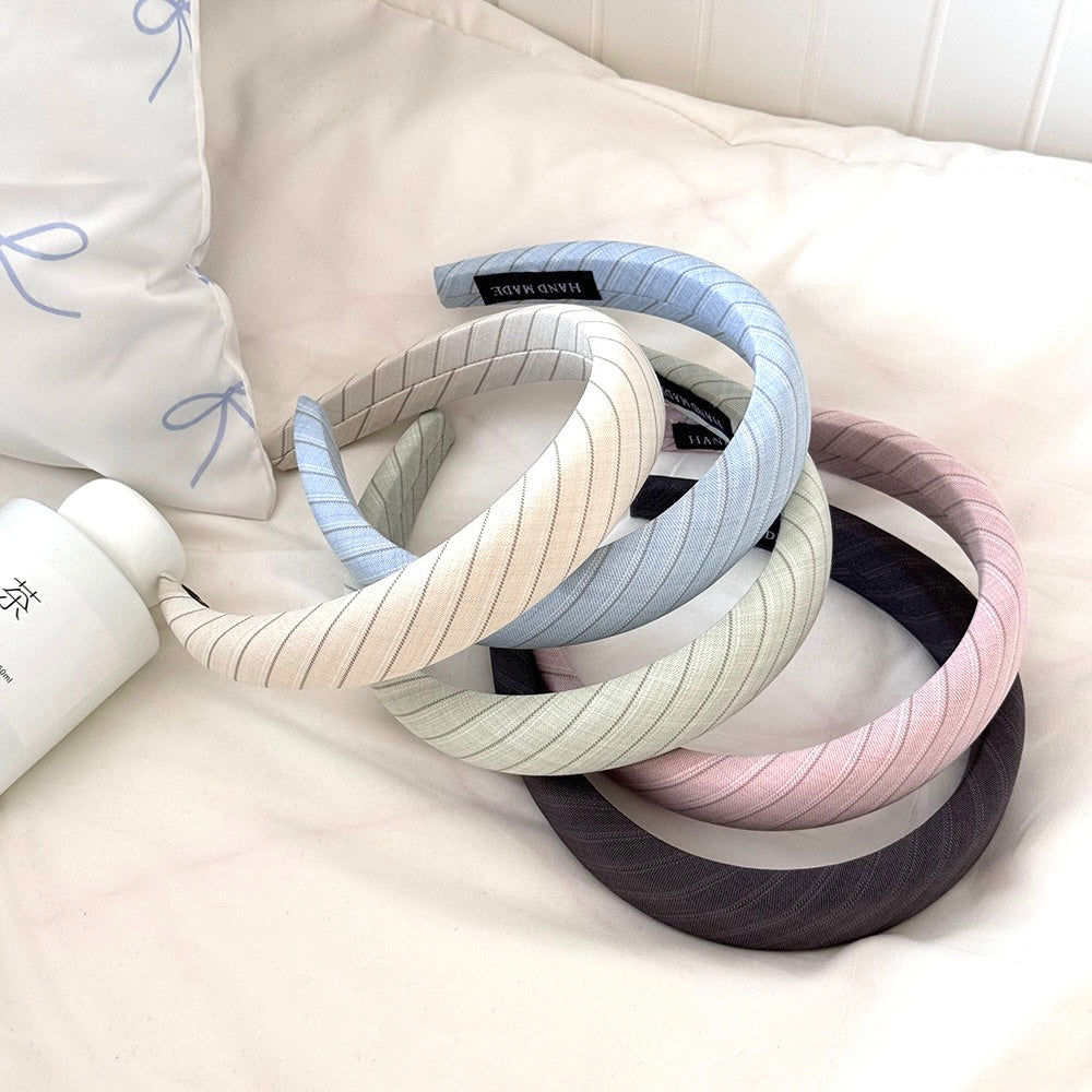 French Textured Headbands - Minimalist Stripe Collection (5 Neutral Tones)