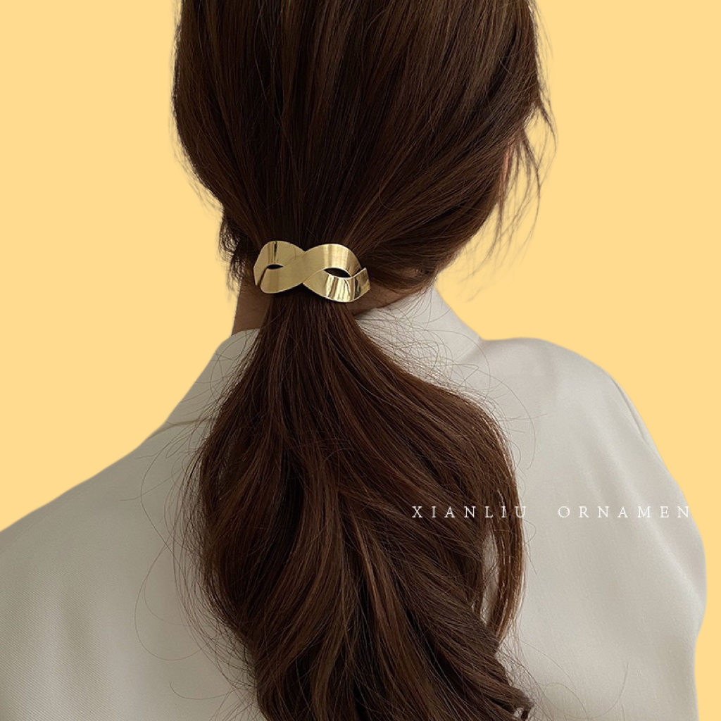 Brushed Metal Hair Tie - Minimalist Elastic (7 Styles)