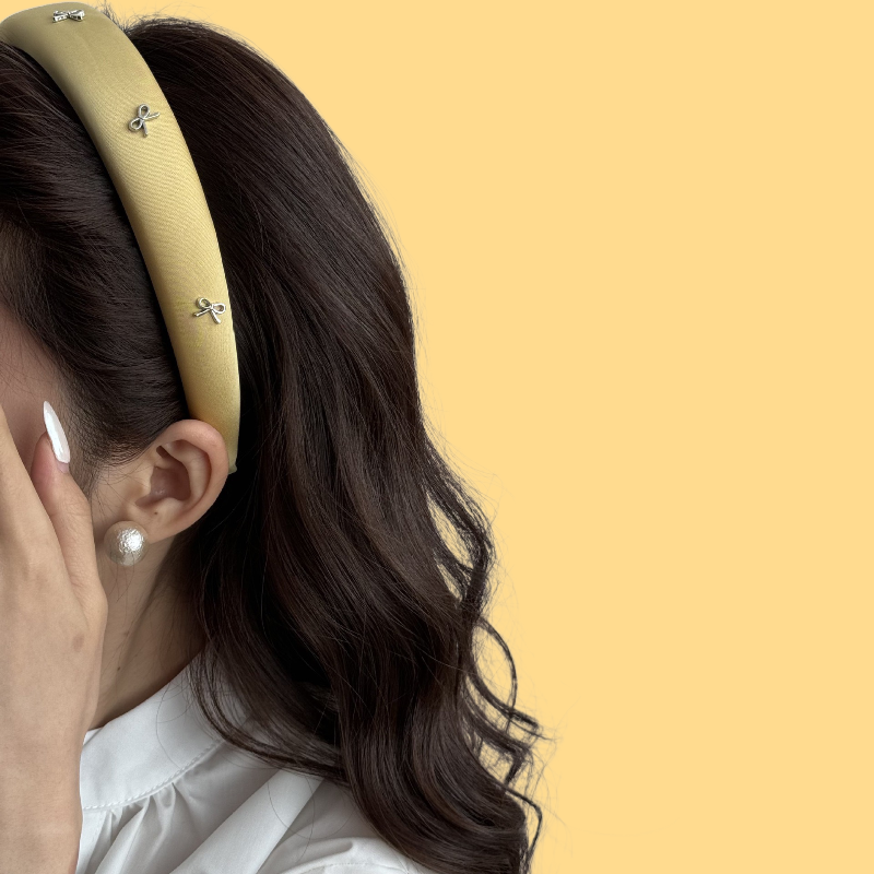 Cheese Cream Bow Headband - French Elegance