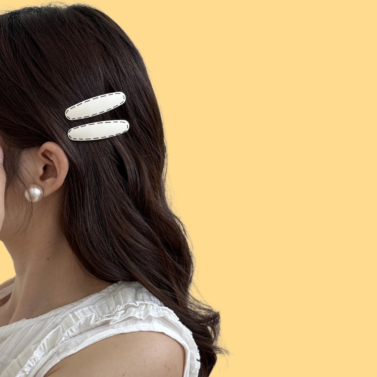 Minimalist Dotted Line Hair Clips - Korean Artist-Designed