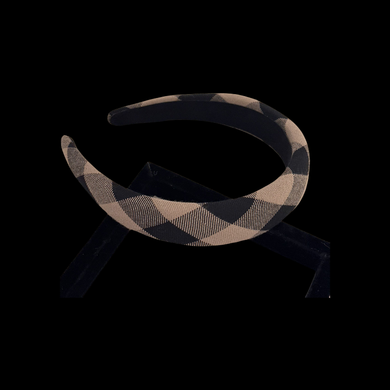 Vintage Plaid Headband - Wide Knit Hairband (Fall Collection)