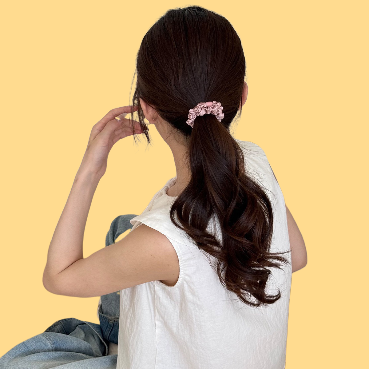 Crushed Satin Hair Tie Set - Minimalist Elegance (8 Neutral Shades)