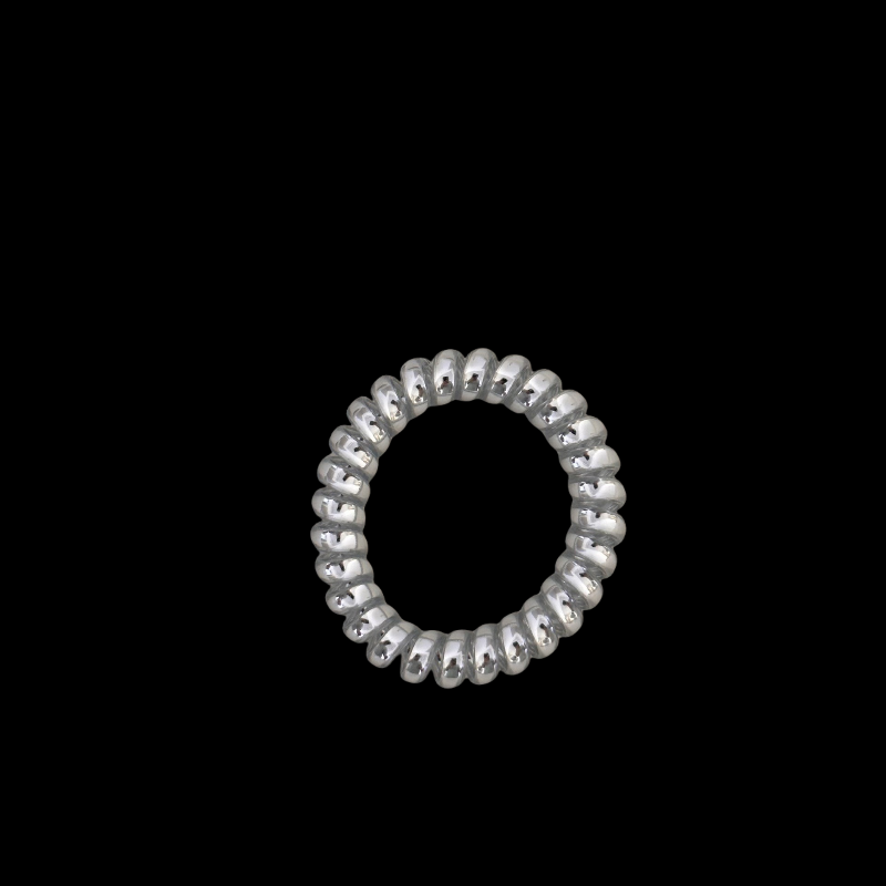 Silver Coil Hair Tie - Hypnotic Wire Loops (3 Sizes)