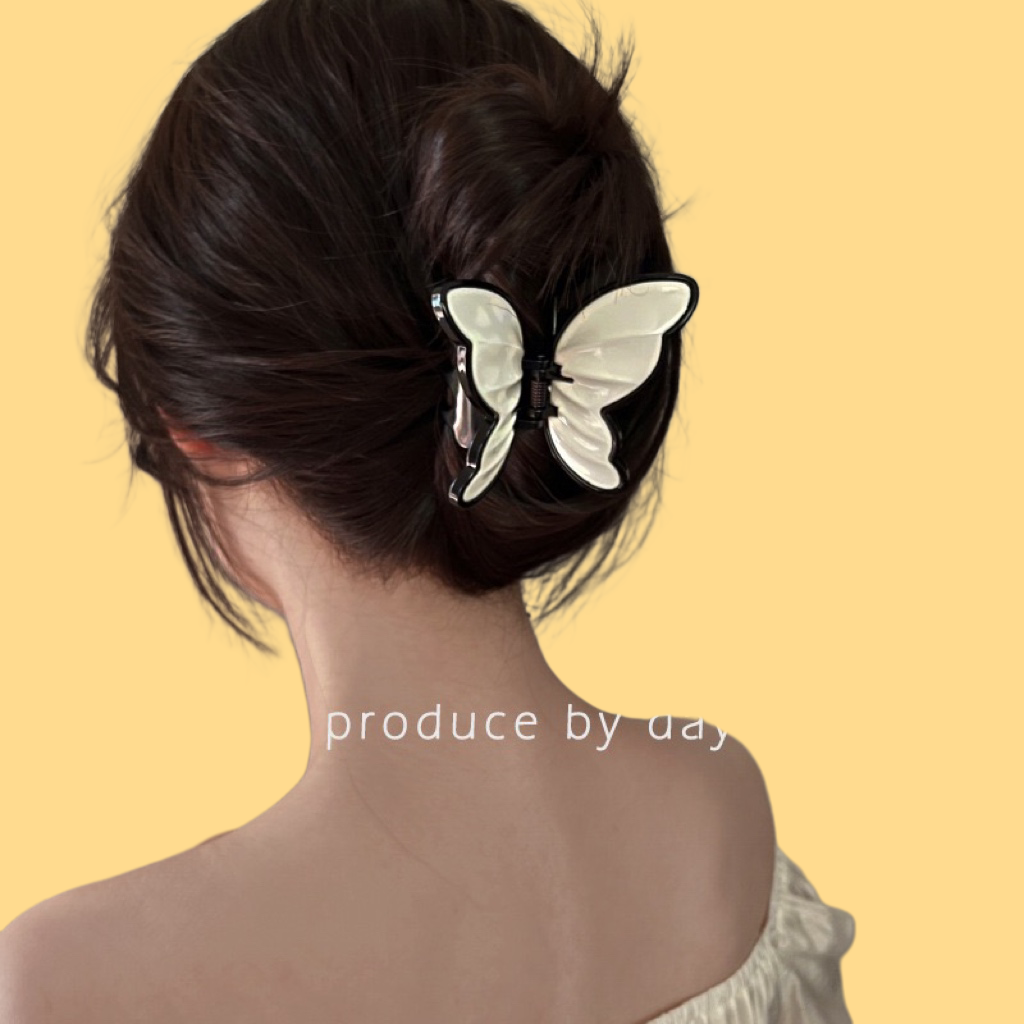 French Acrylic Butterfly Claw Clip - Vintage Hair Clasp