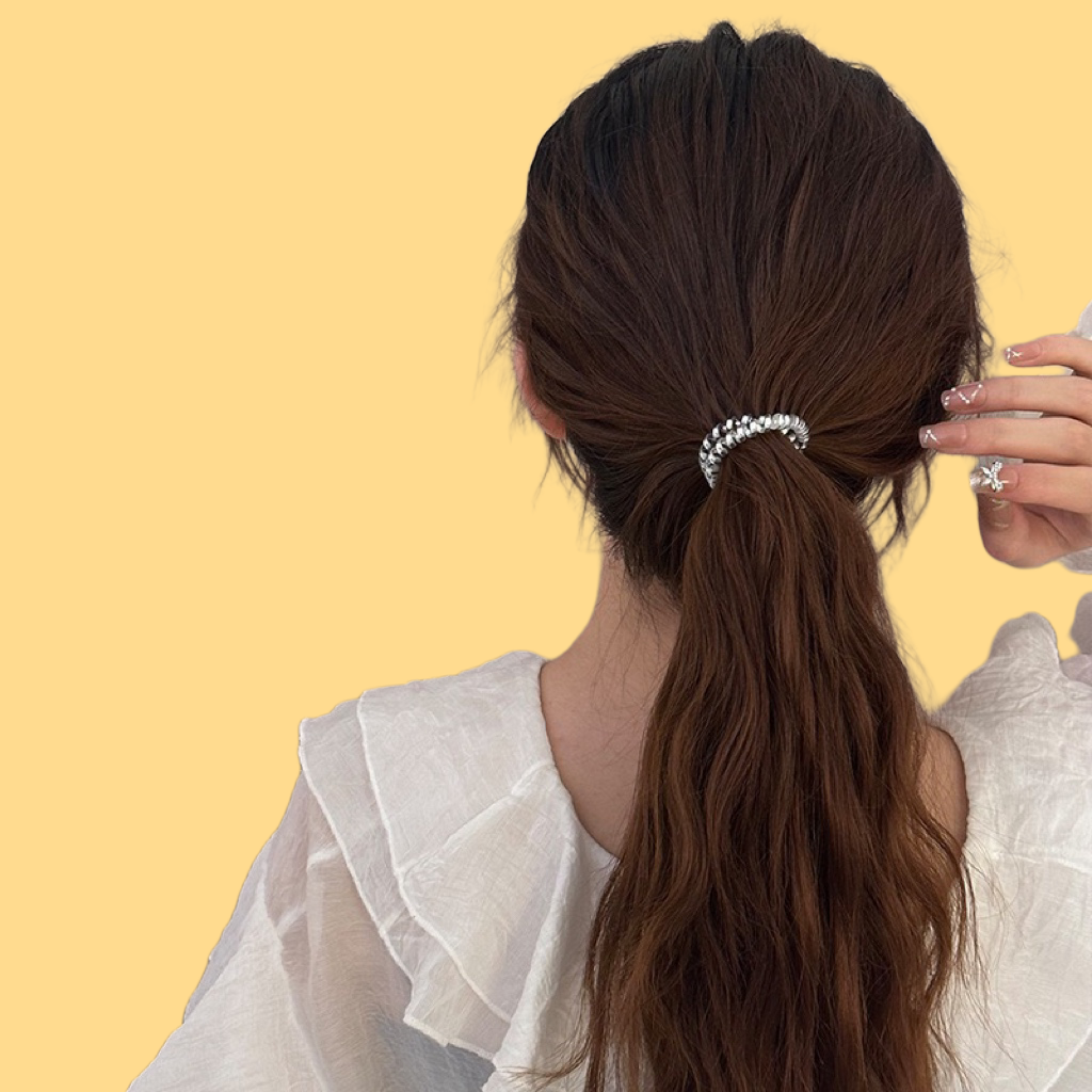 Silver Coil Hair Tie - Hypnotic Wire Loops (3 Sizes)