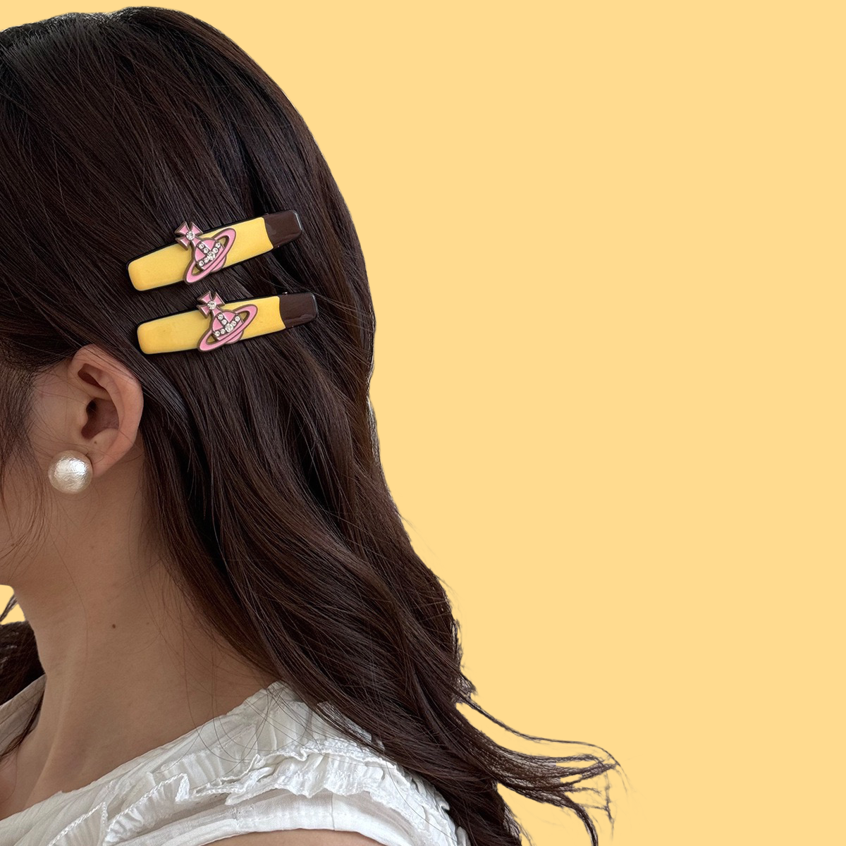Glossy Saturn Hair Clip