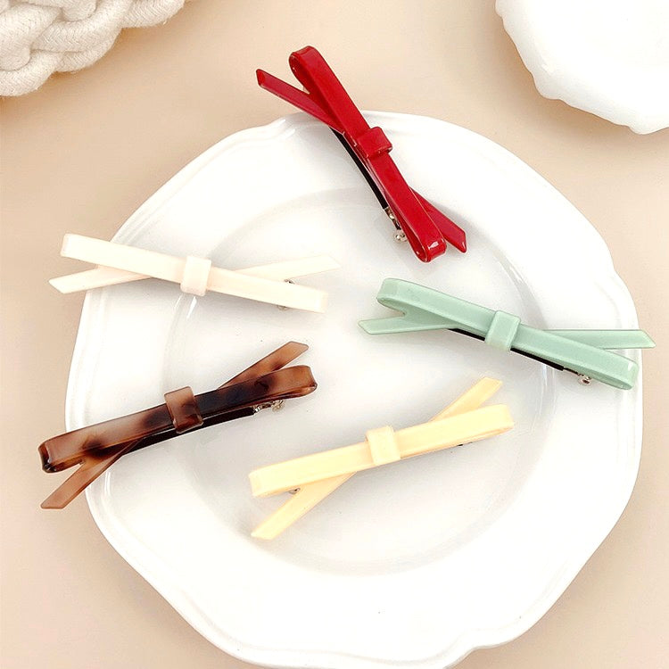Butterfly Bow & Minimalist Hair Clips (5 Colors)