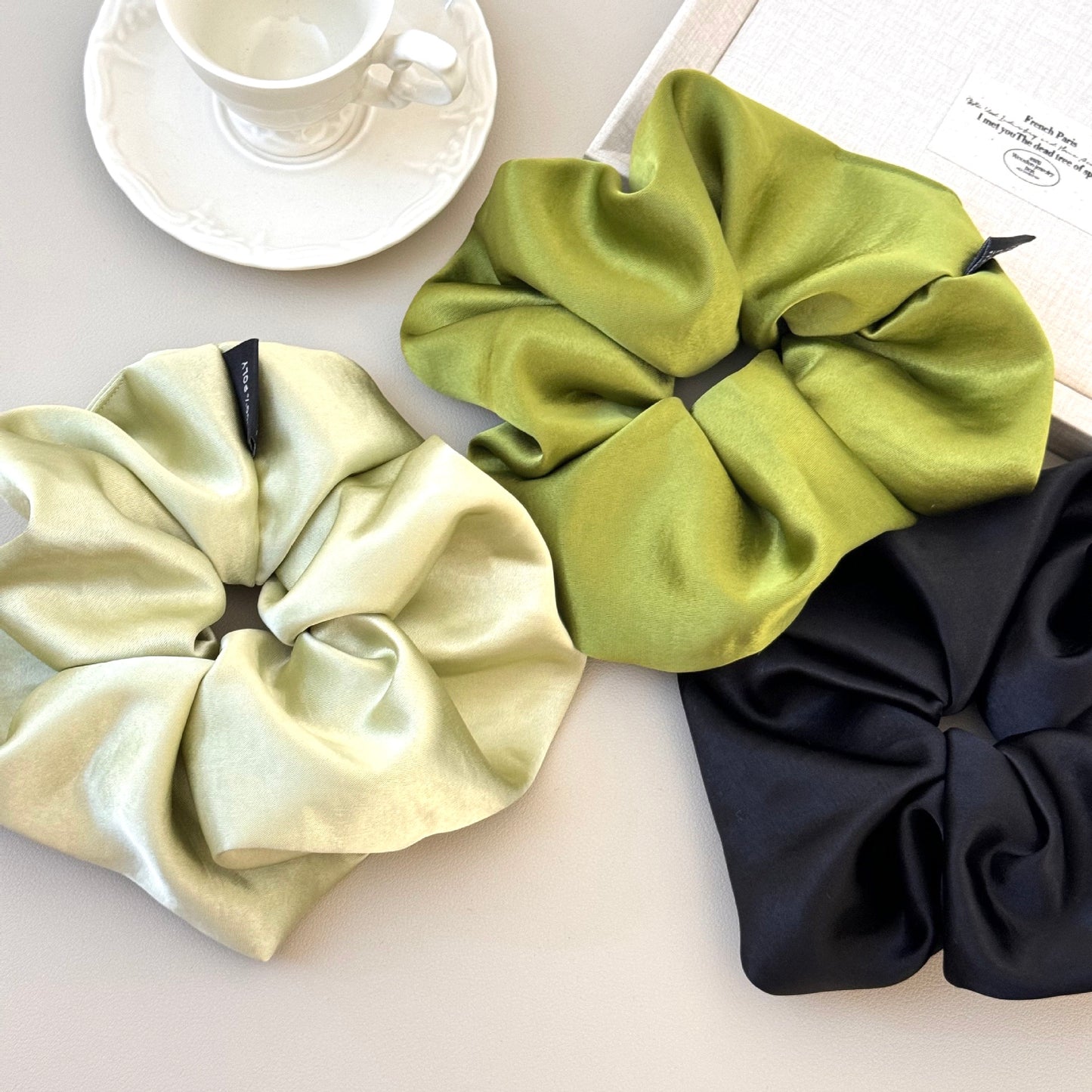 Vintage Green Scrunchie - Spring Hair
