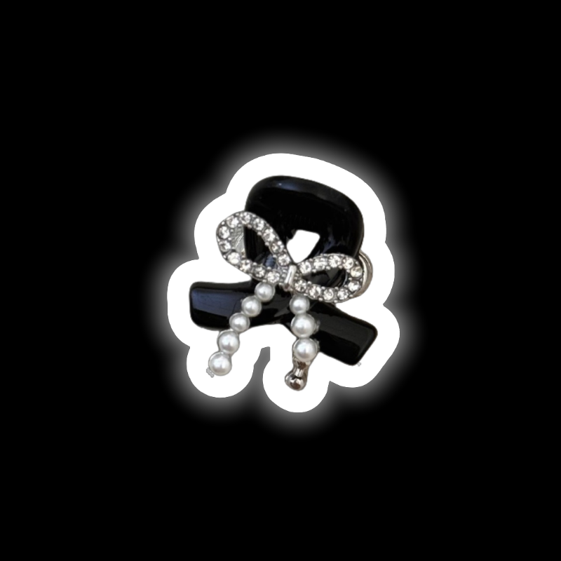 Crystal Hair Clip - Mini Bow Barrettes (2 Colors)
