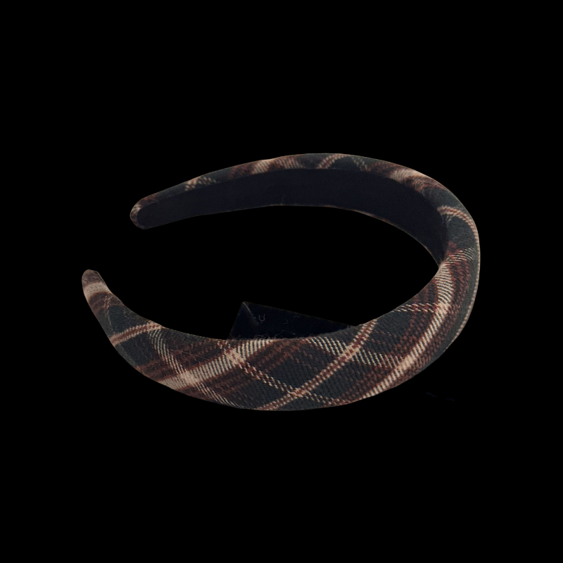 Vintage Plaid Headband - Wide Knit Hairband (Fall Collection)