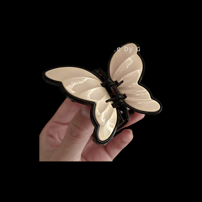 French Acrylic Butterfly Claw Clip - Vintage Hair Clasp