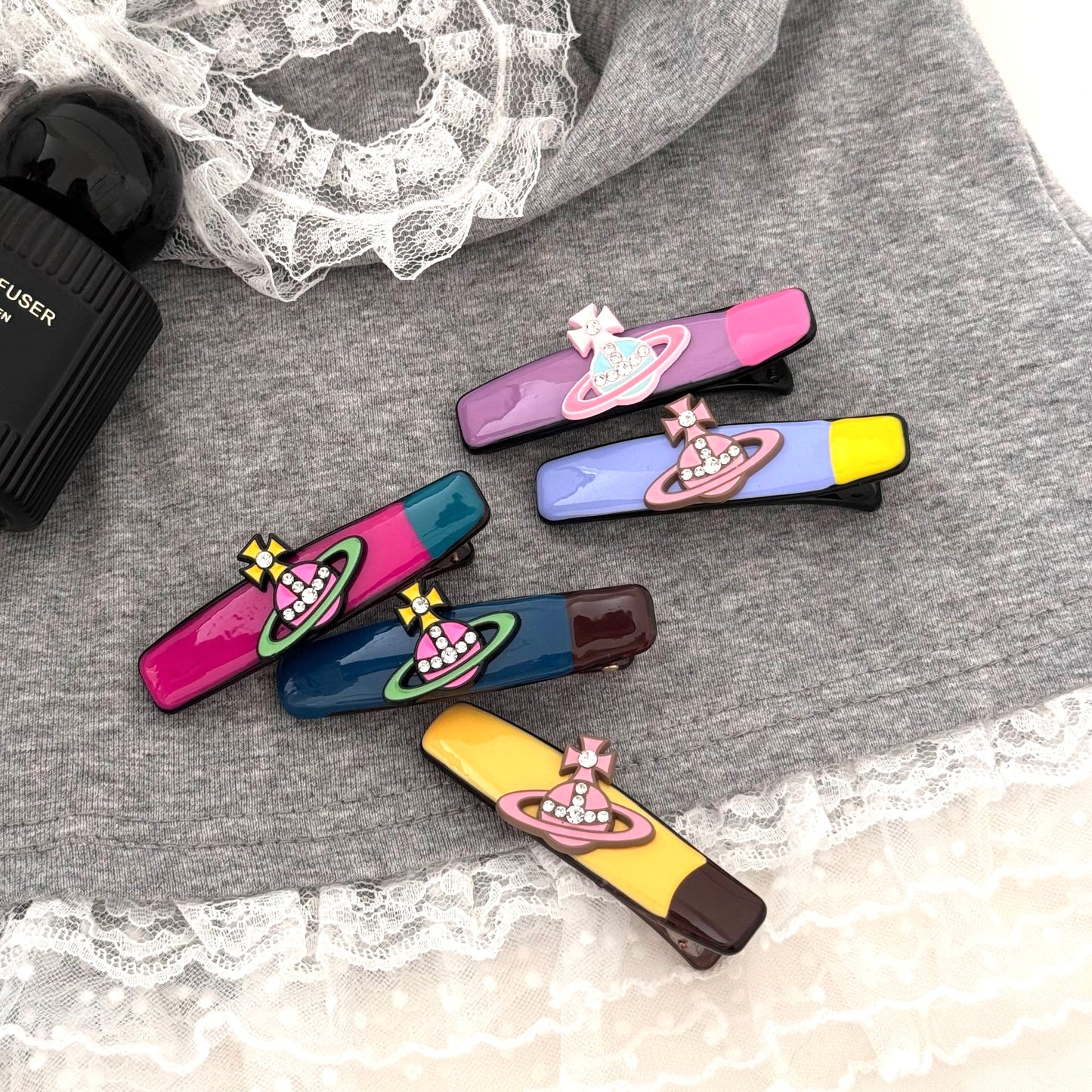 Glossy Saturn Hair Clip