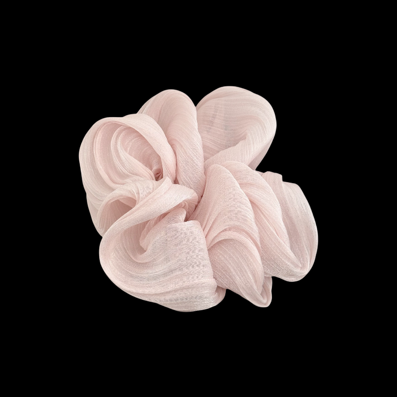 French Pearl Satin Scrunchie - Elegant & Shimmery