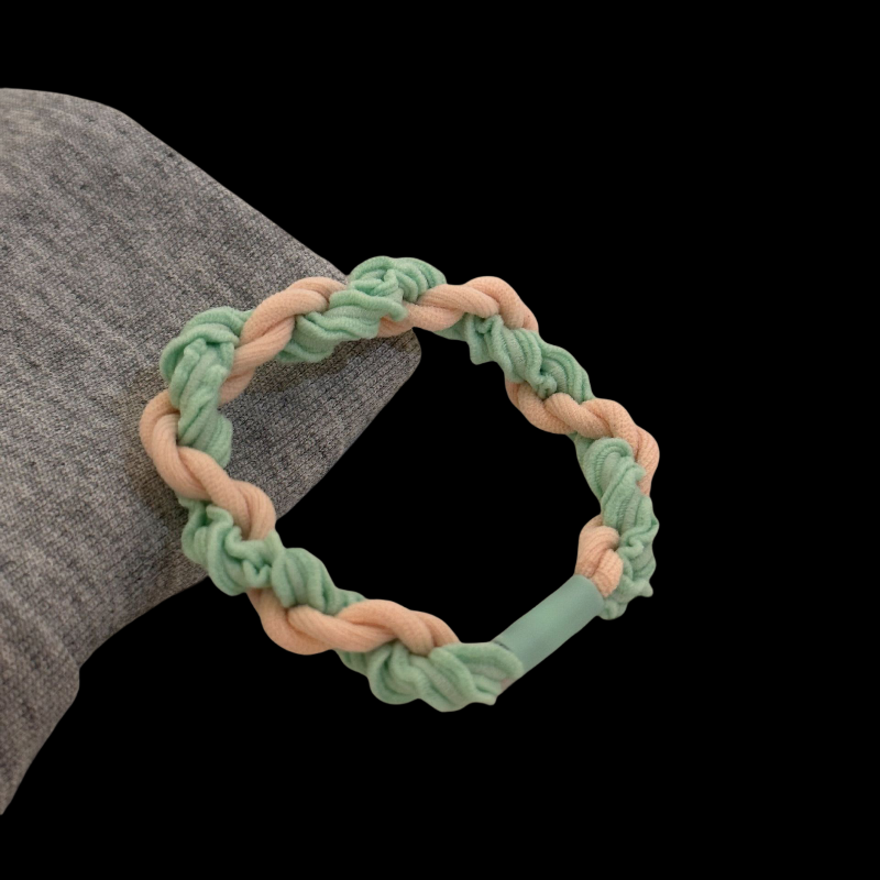 Dual-Tone Striped Hair Tie