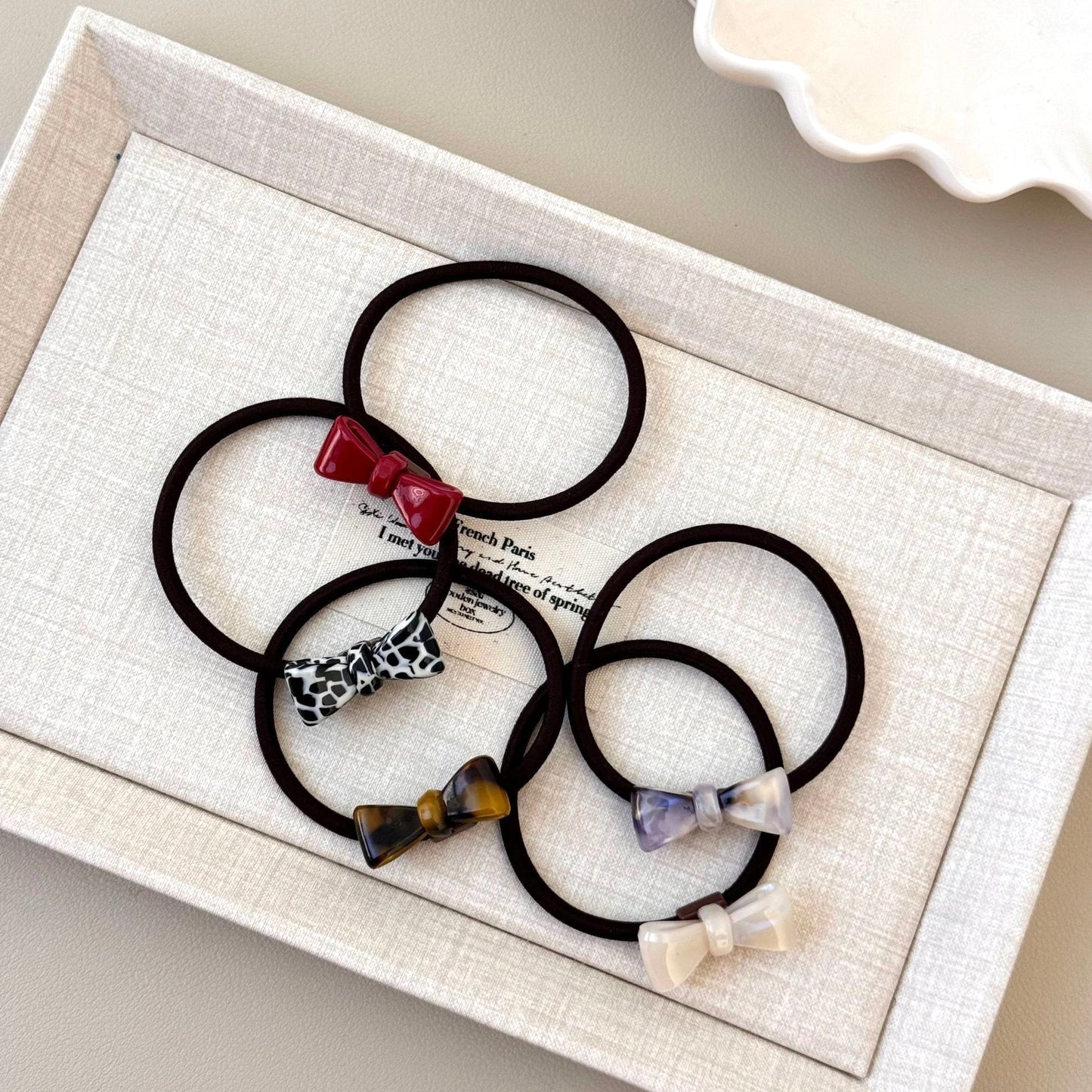 3D Bow Scrunchie Acetate Hair Tie (5 Styles)