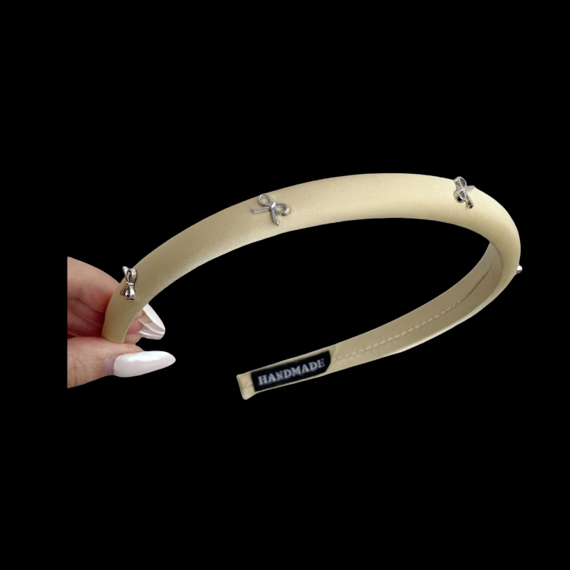 Cheese Cream Bow Headband - French Elegance