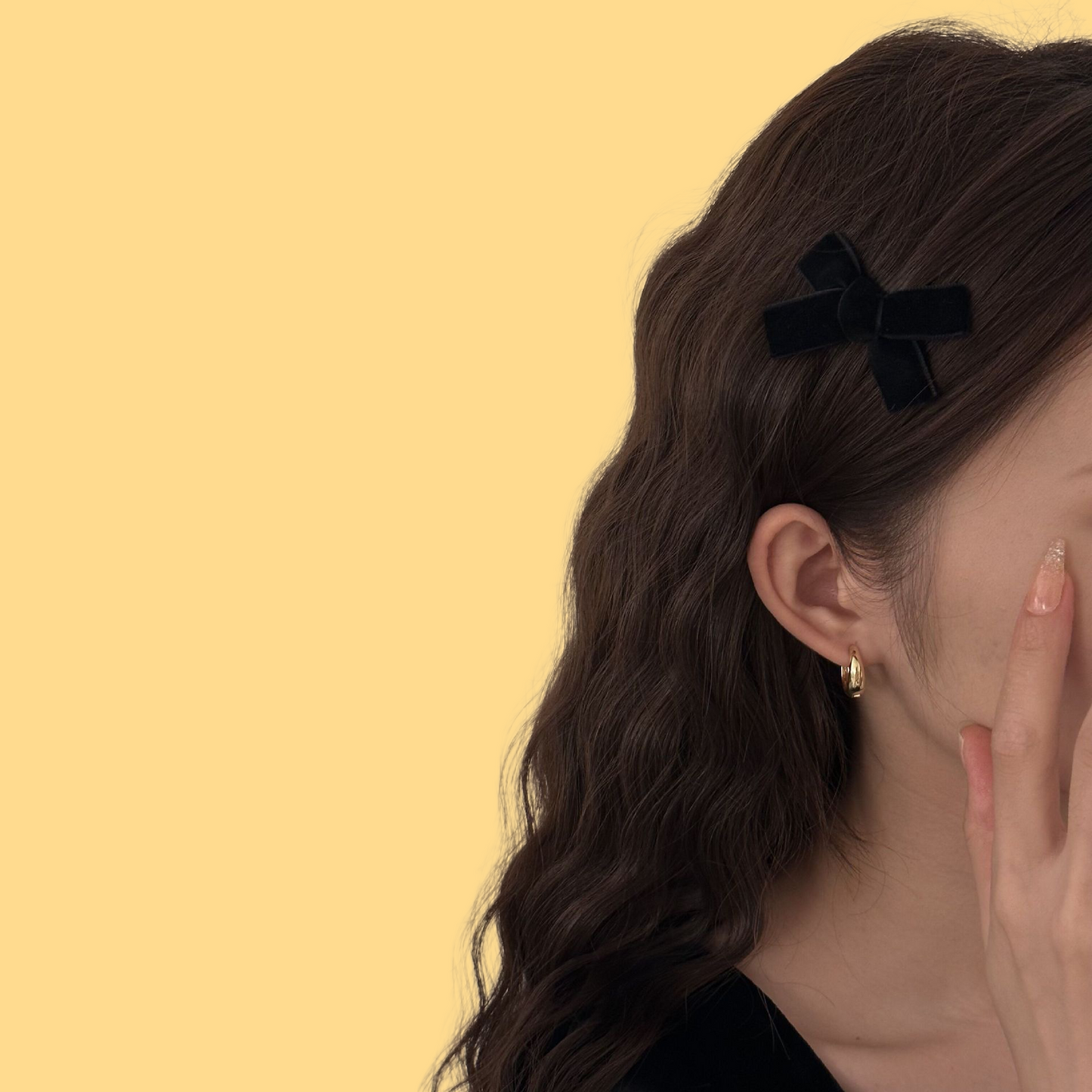 Velvet Bow Hair Clip - "Princess" Style