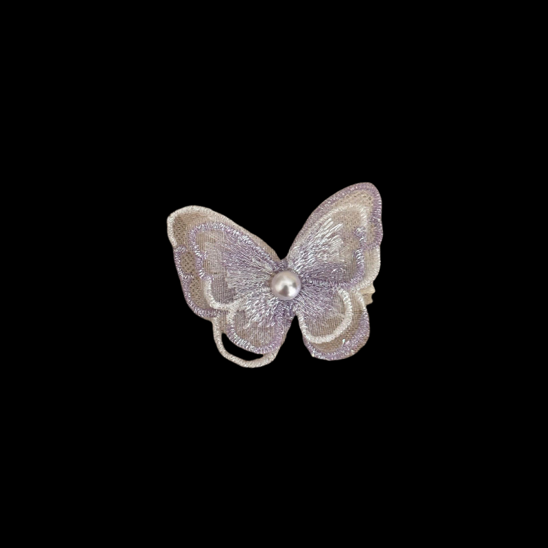 Spring Lace Butterfly Hair Clip - Duckbill Clip (Pink/Purple)