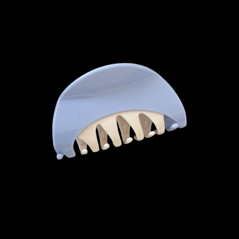 Duo-Tone Half Moon Claw Clip - Europe Minimalist Hair Grabber (Teeth Color Options)