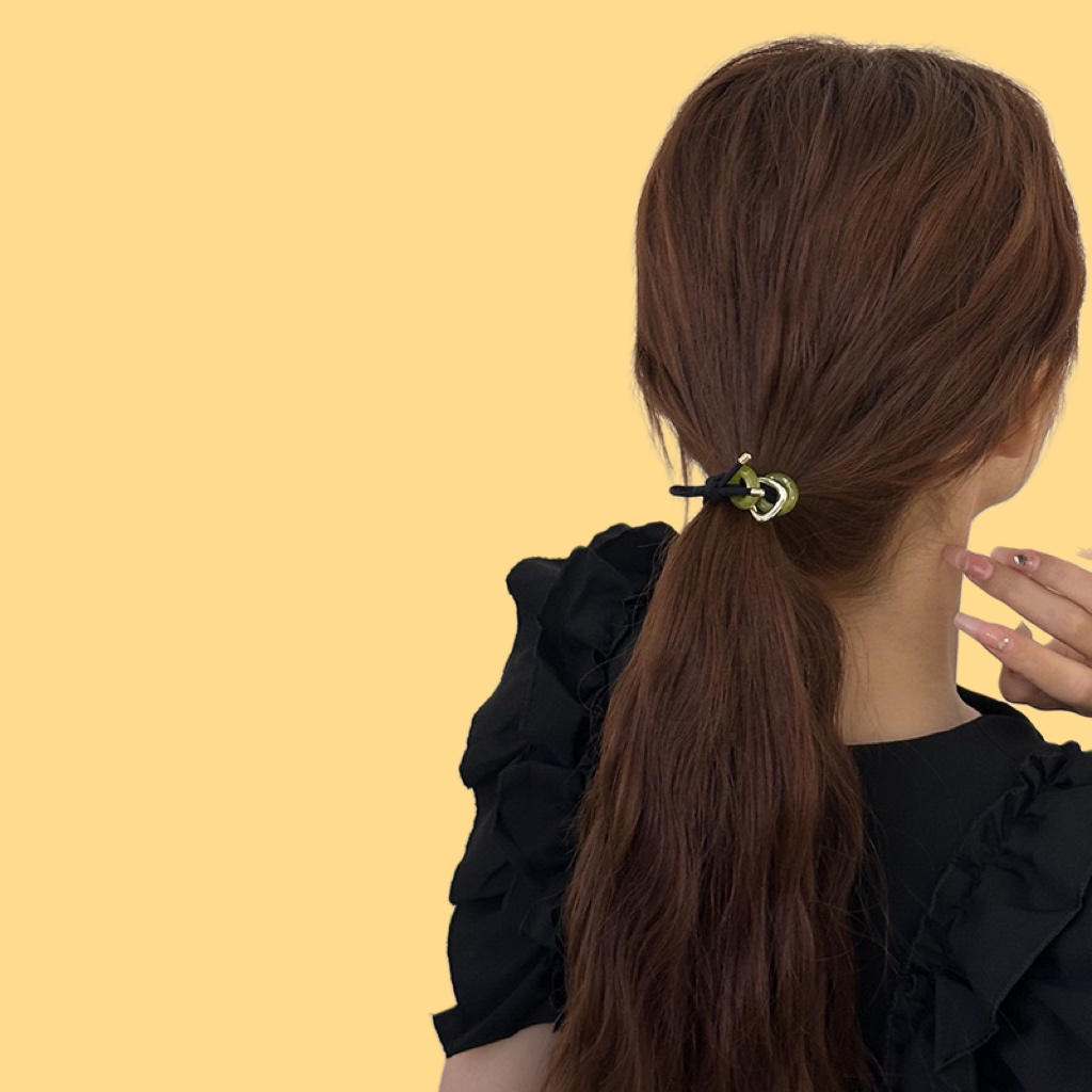 Circular High-Stretch Hair Ties (Khaki/Green)