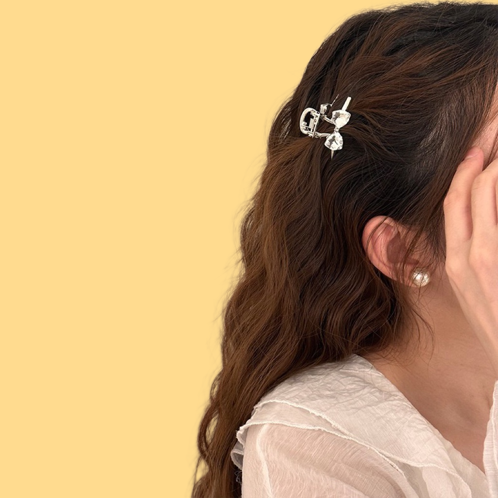 Crystal Bow Hair Clip - Petite Side Clip (3 Finishes)