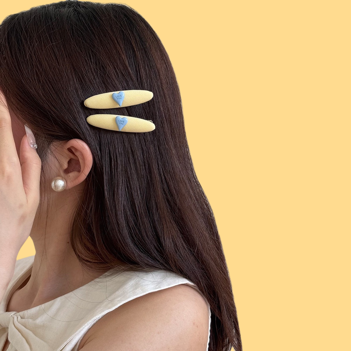 Sunshine Yellow Hair Clips - Sweet Heart & Bow Designs (3 Cheerful Styles)