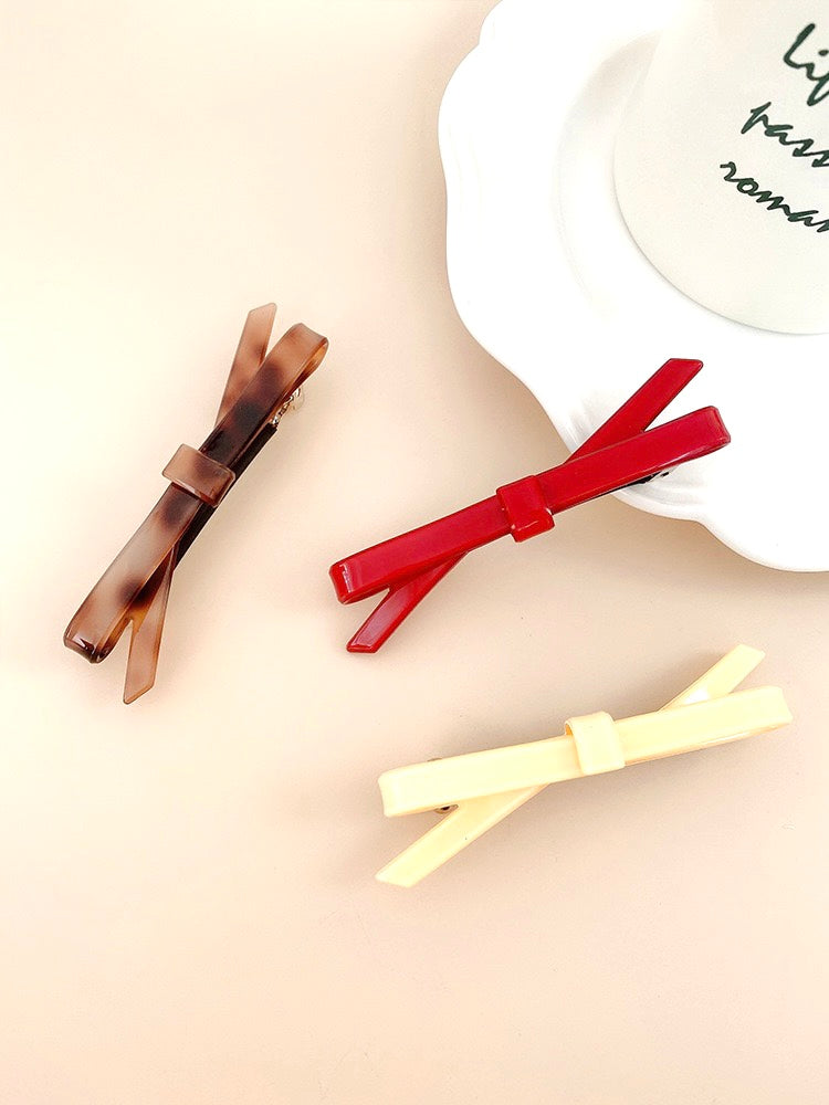 Butterfly Bow & Minimalist Hair Clips (5 Colors)