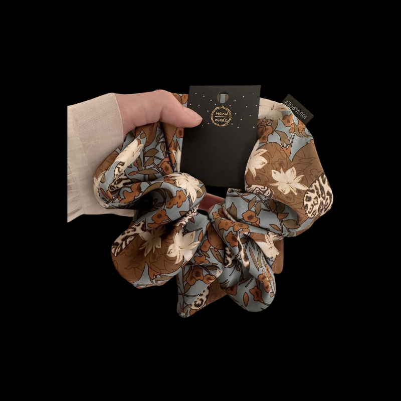 Floral Print Scrunchie - Elegant & Versatile Hair Tie