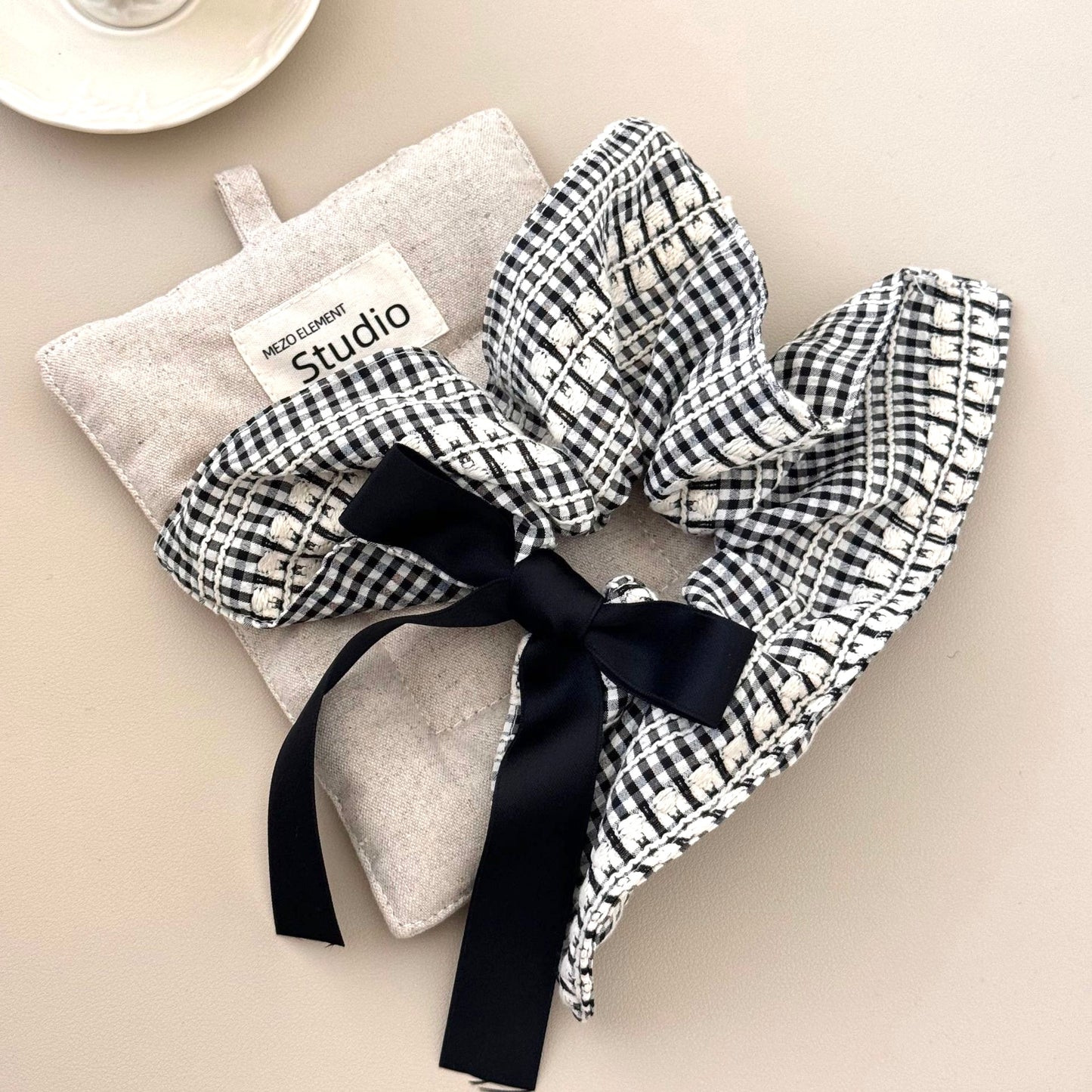 Ballet-Inspired Square Scrunchie - Plaid Hair Tie