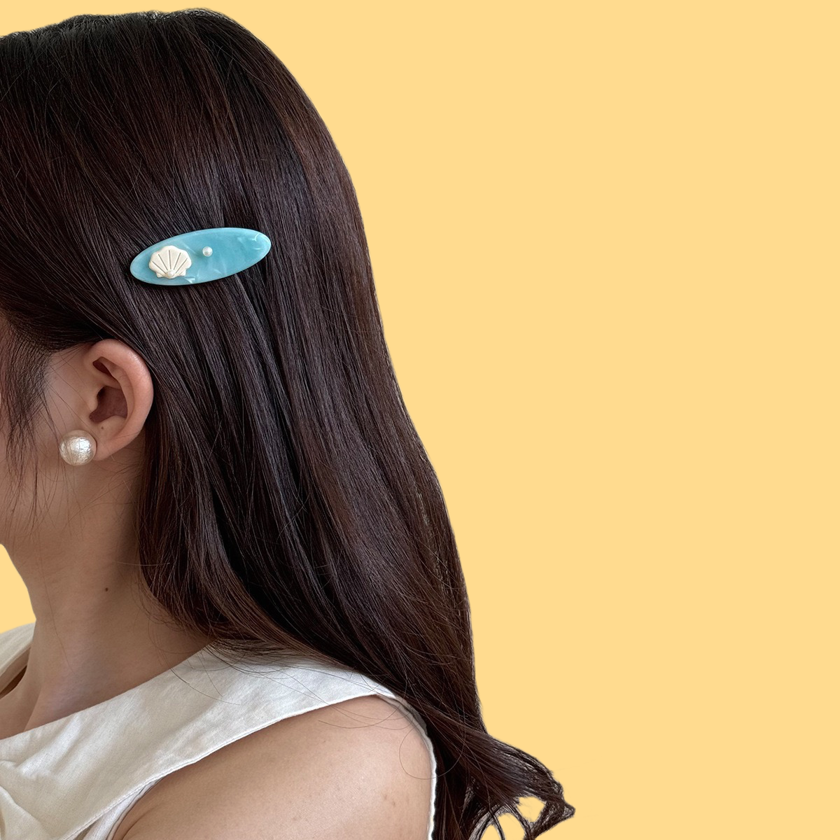 Ocean Breeze Hair Clips - Pearl & Shell Side Clips (Dopamine Beach Collection)