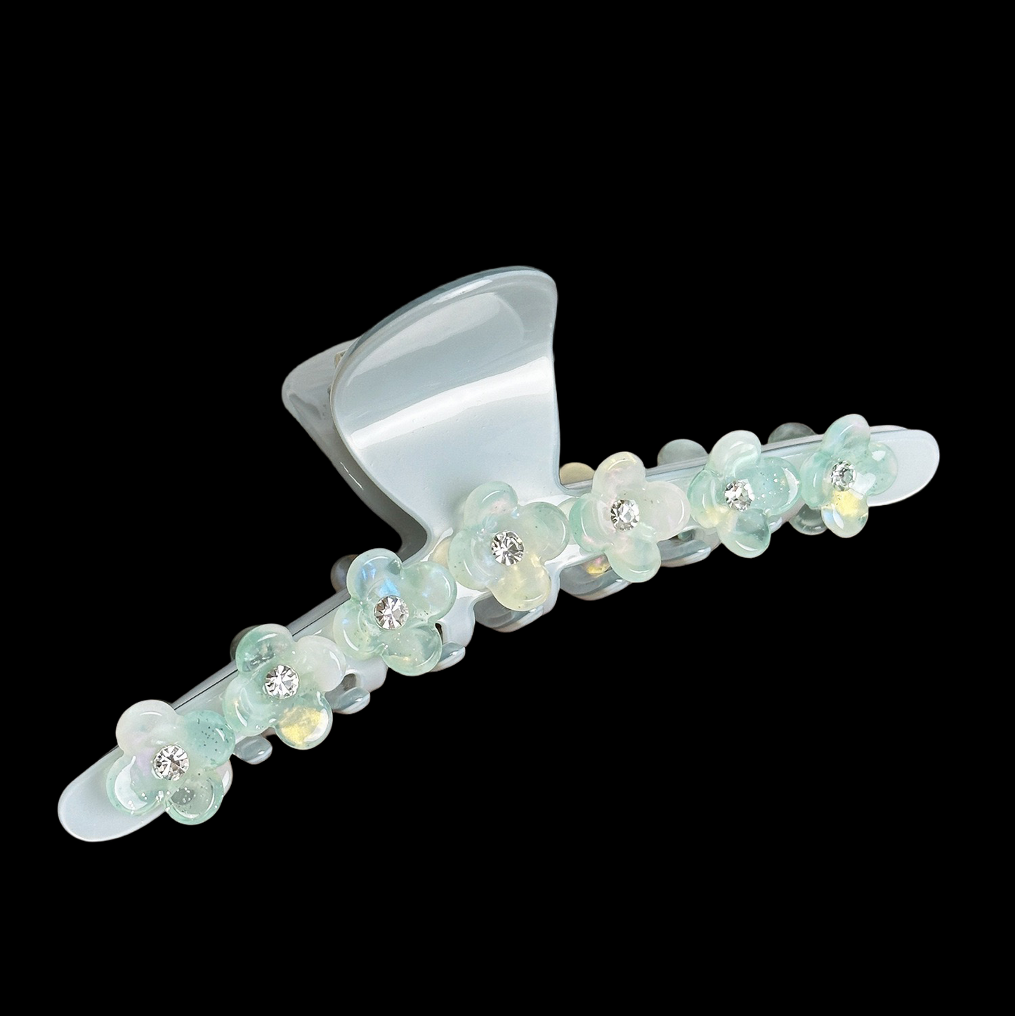 Floral Diamond Claw Hair Clip