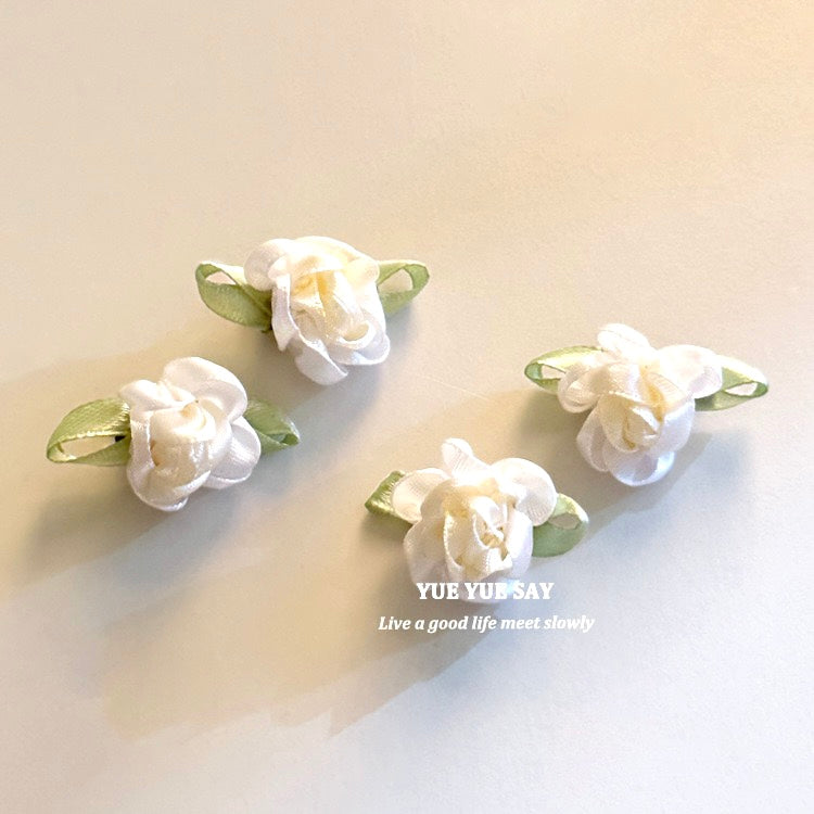White Jasmine Flower Hair Clip - Small Side Clip