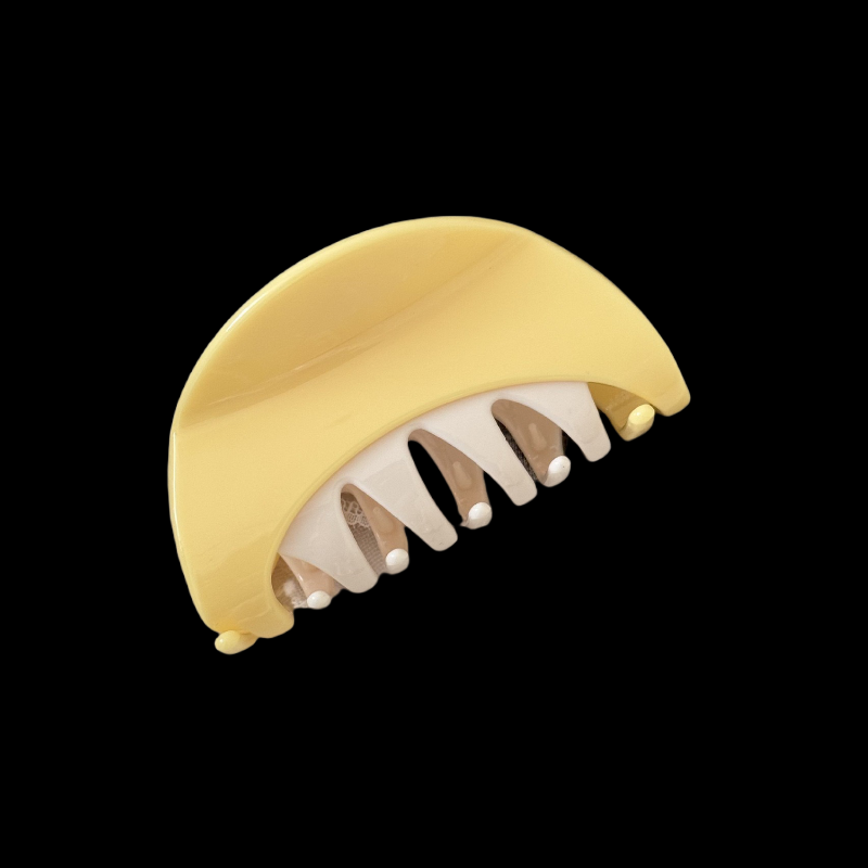 Duo-Tone Half Moon Claw Clip - Europe Minimalist Hair Grabber (Teeth Color Options)