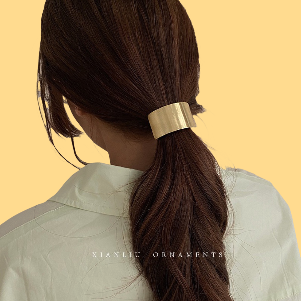 Brushed Metal Hair Tie - Minimalist Elastic (7 Styles)