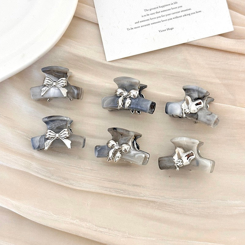 Moon Phase Hair Clip - Chinese Ink Style Mini Clips (3 Designs)