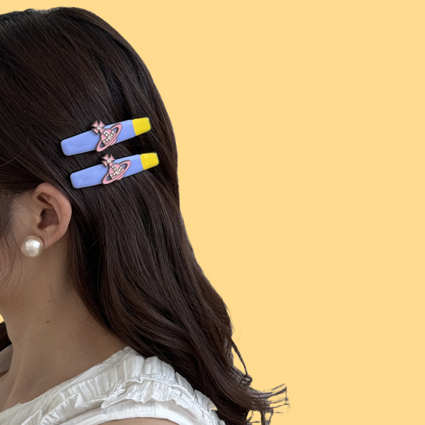 Glossy Saturn Hair Clip